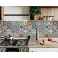 Homeroots 4 x 4 in. Linna Multi Blue Mosaic Peel & Stick Tiles 400360